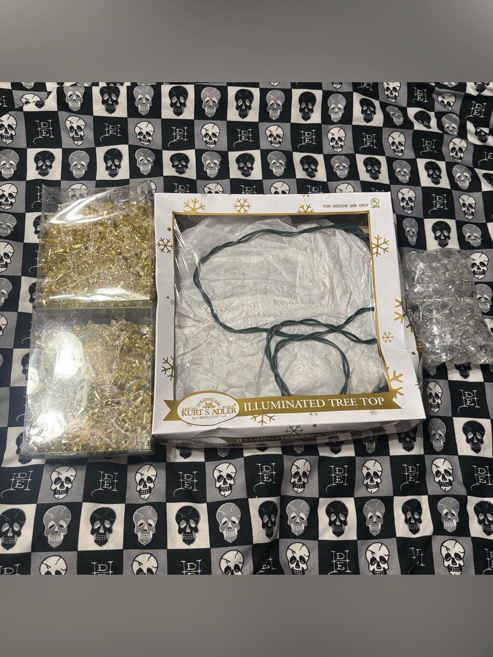 Small Gold and Iridescent Christmas Holiday Decor Bundle Lot